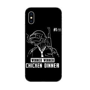 Hot Game PUBG winner to eat chicken black High quality soft silicon Phone Case For iPhone 5 5s se 6 6sPlus 7 7Plus X 10 8 8Plus