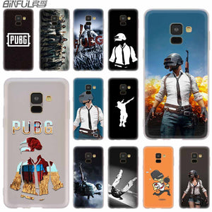 Cover Silicone case For Samsung Galaxy A6 A8 A9 A7 A5 A3 Plus 2018 2017 2016 2015 A6S Star pubg mobile stickers