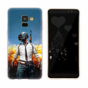 Cover Silicone case For Samsung Galaxy A6 A8 A9 A7 A5 A3 Plus 2018 2017 2016 2015 A6S Star pubg mobile stickers
