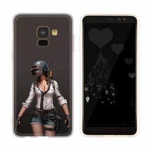 Cover Silicone case For Samsung Galaxy A6 A8 A9 A7 A5 A3 Plus 2018 2017 2016 2015 A6S Star pubg mobile stickers