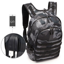 Load image into Gallery viewer, Game PUBG Backpack Men School Bags Mochila Pubg Battlefield Infantry Pack Camouflage Travel Canvas USB Charging Knapsack Cosplay